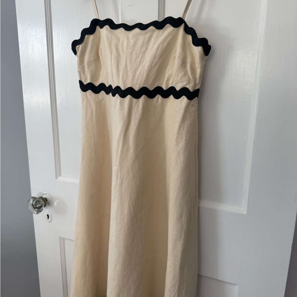 Petal & Pup Cream Maxi Dress with Black Trim - Picture 3 of 5